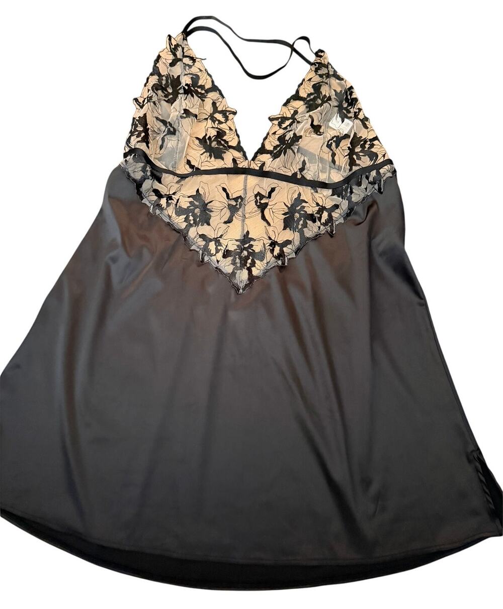 NWT Mapale Women's Plus Size Babydoll Lingerie Color: Nude/Black Size 3X/4X